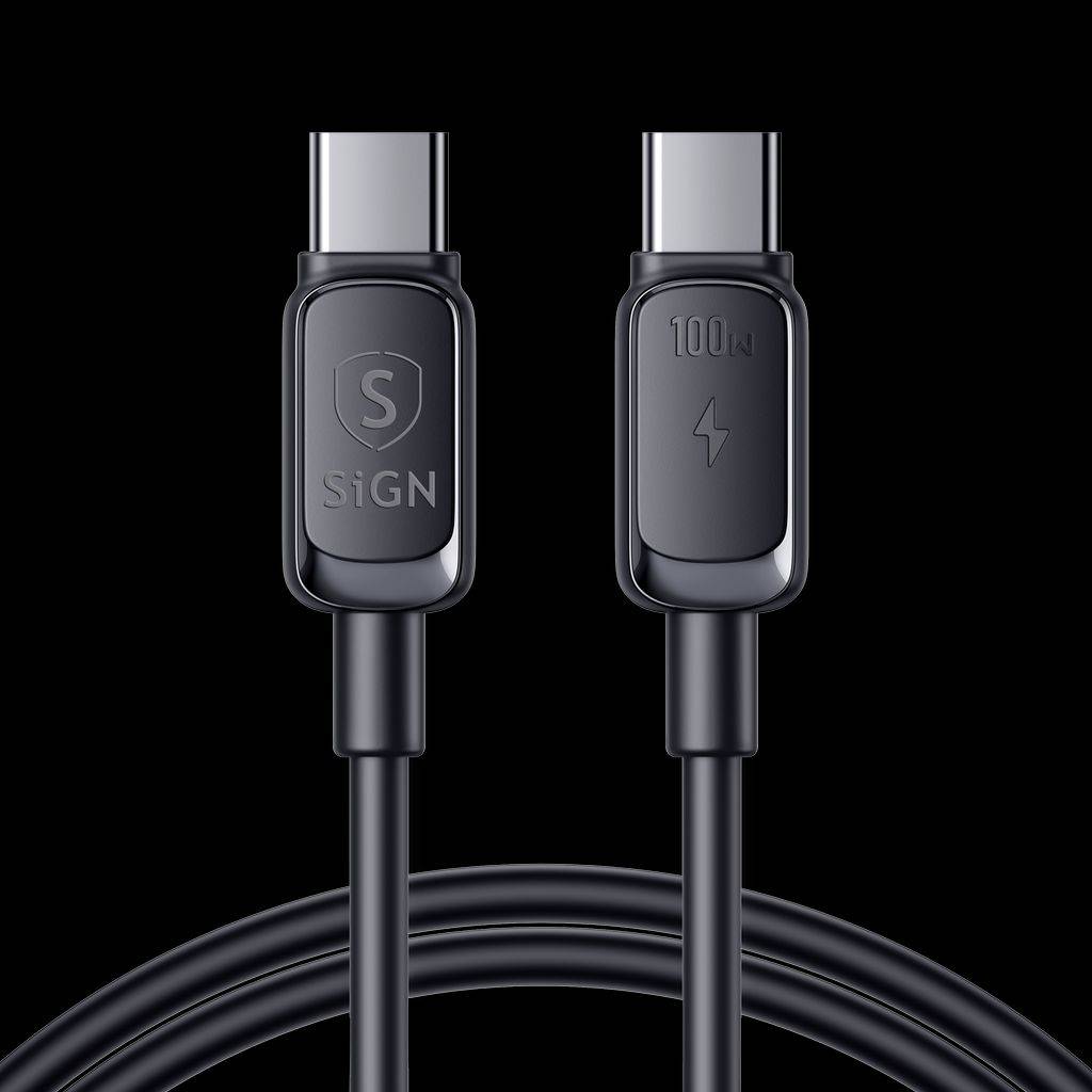 SiGN USB-C til USB-C kabel 100W, 2m - Sort