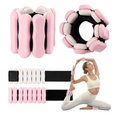 Handledsvikter för kvinnor justerbara armvikter 1 par 1,8 kg ankelvikter ben vikt för män 0,9 kg varje handled vikt gång viktade armband för yoga pilates dans hem gym fitness rosa