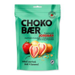 Nordthy Chokobær Frystorkade Jordgubbar Vit- och kola choklad - 90 g