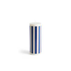Column Blockljus Large Off White Brown & Blue
