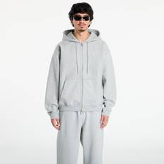 Sweatshirt Nike Solo Swoosh Men's Full-Zip Fleece Hoodie Dk Grey Heather/ Lt Smoke Grey/ White XXXL - White - XXXL