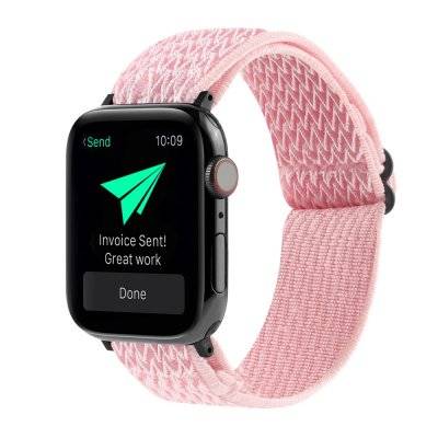 Vävd Nylonarmband Apple Watch 45mm Series 9 Rosa