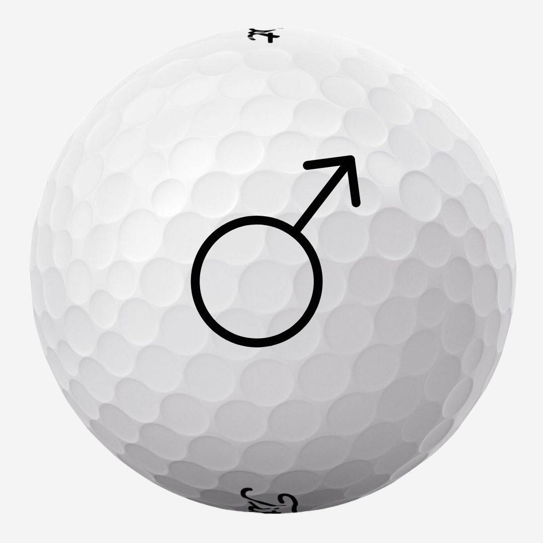 Golfbolde med Marssymbolet