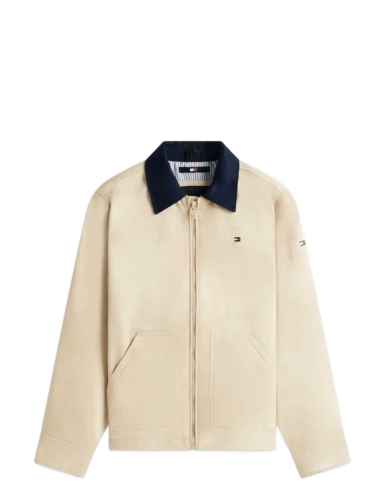 Tommy Hilfiger Contrast Collar Cotton Jacket - Beige - 140