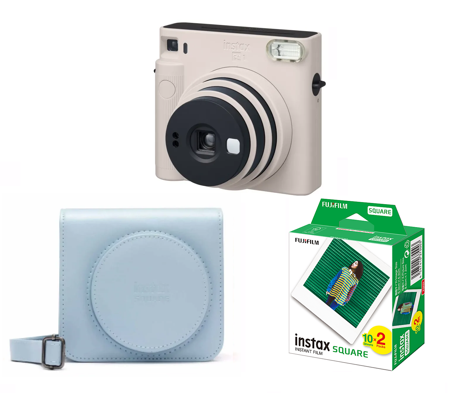 Fuji - Instax SQUARE SQ1 Instant Camera + Case And Film - Bundle