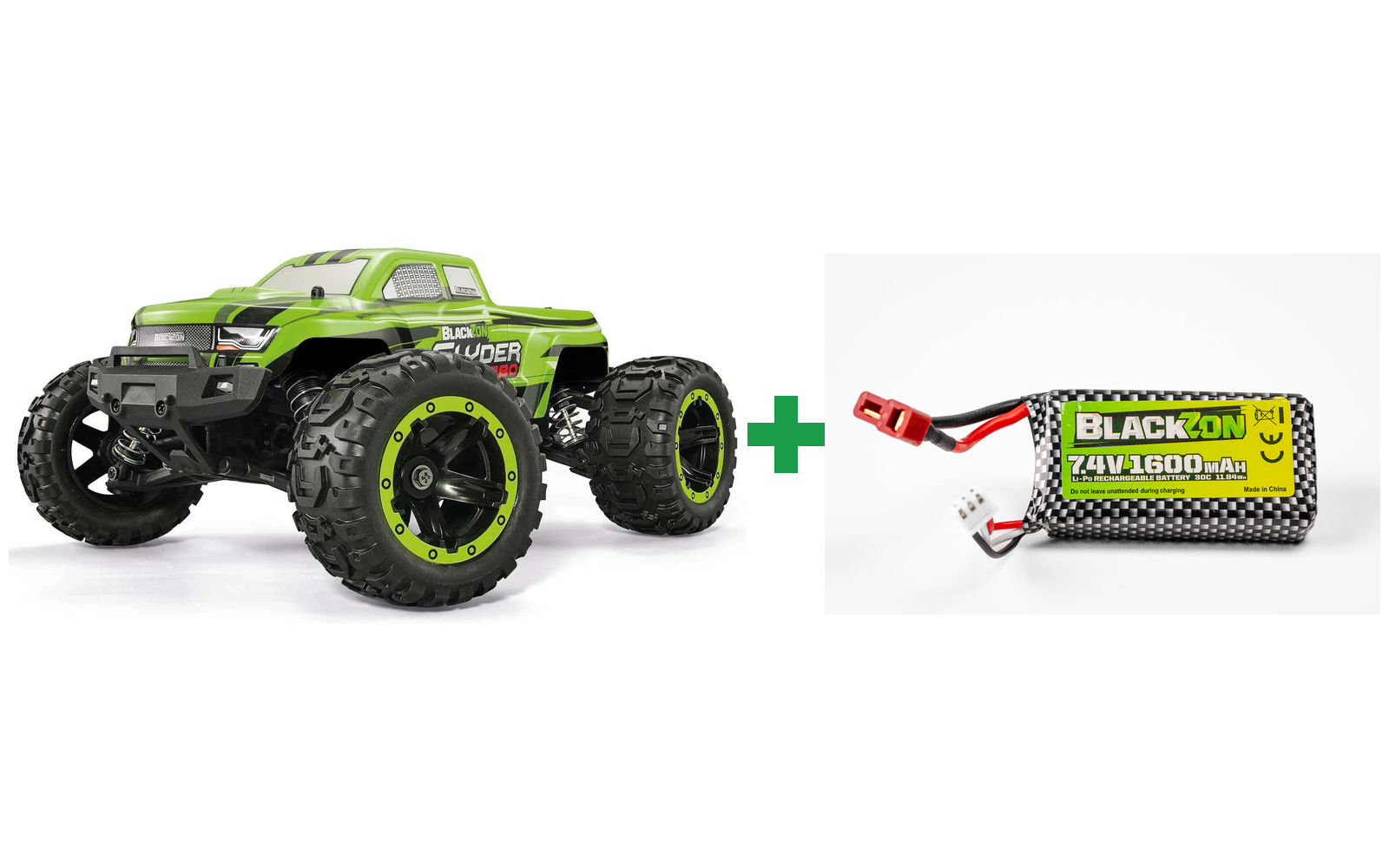 BLACKZON Slyder MT Turbo 1:16 4WD Brushless Monster Truck - Grøn / Kompletpakke - Ekstra køretid! Spar