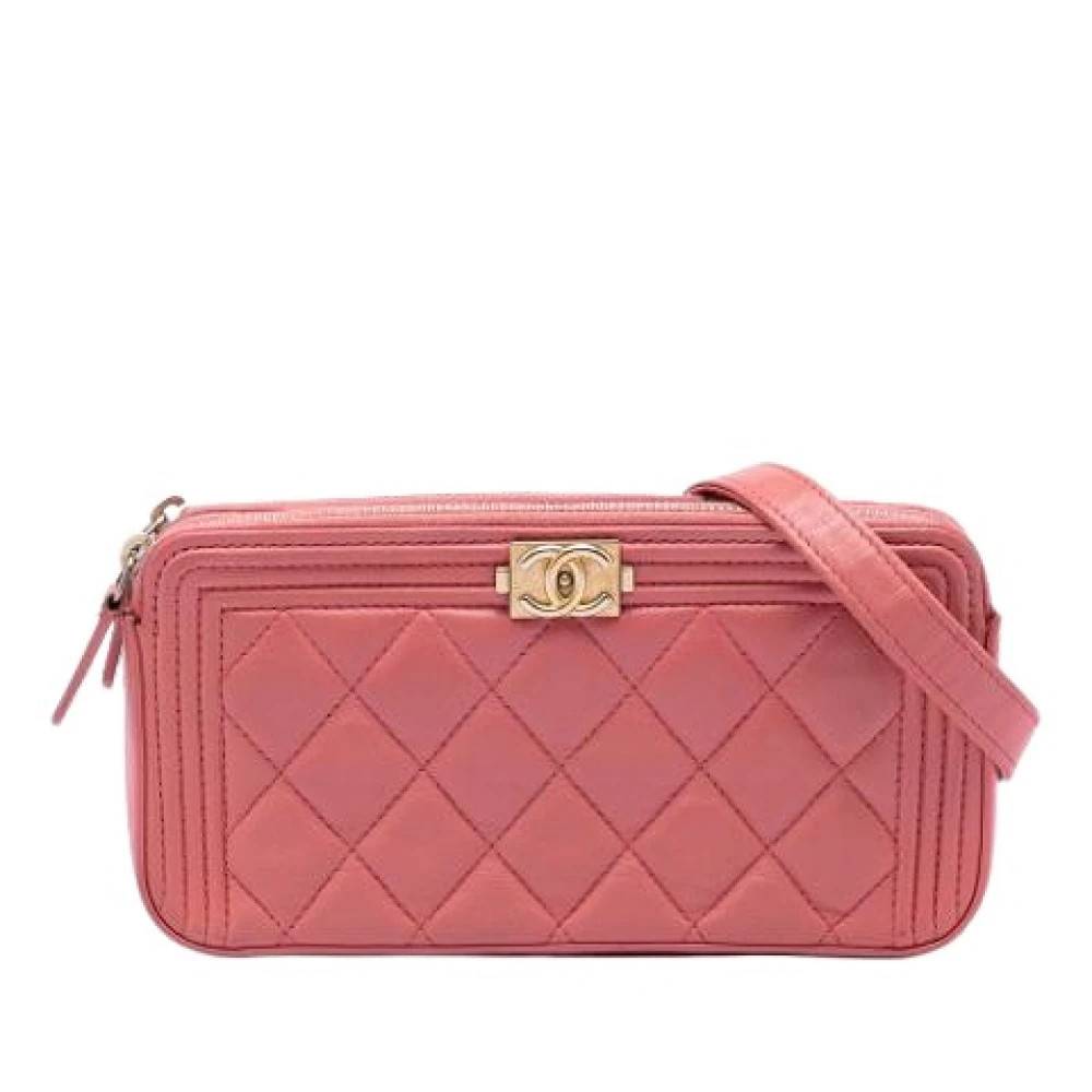 Chanel Vintage Pre-owned Vintage Quilted Caviar Crossbody - Vintage - Dame - Lyserød - ONE SIZE - Uld