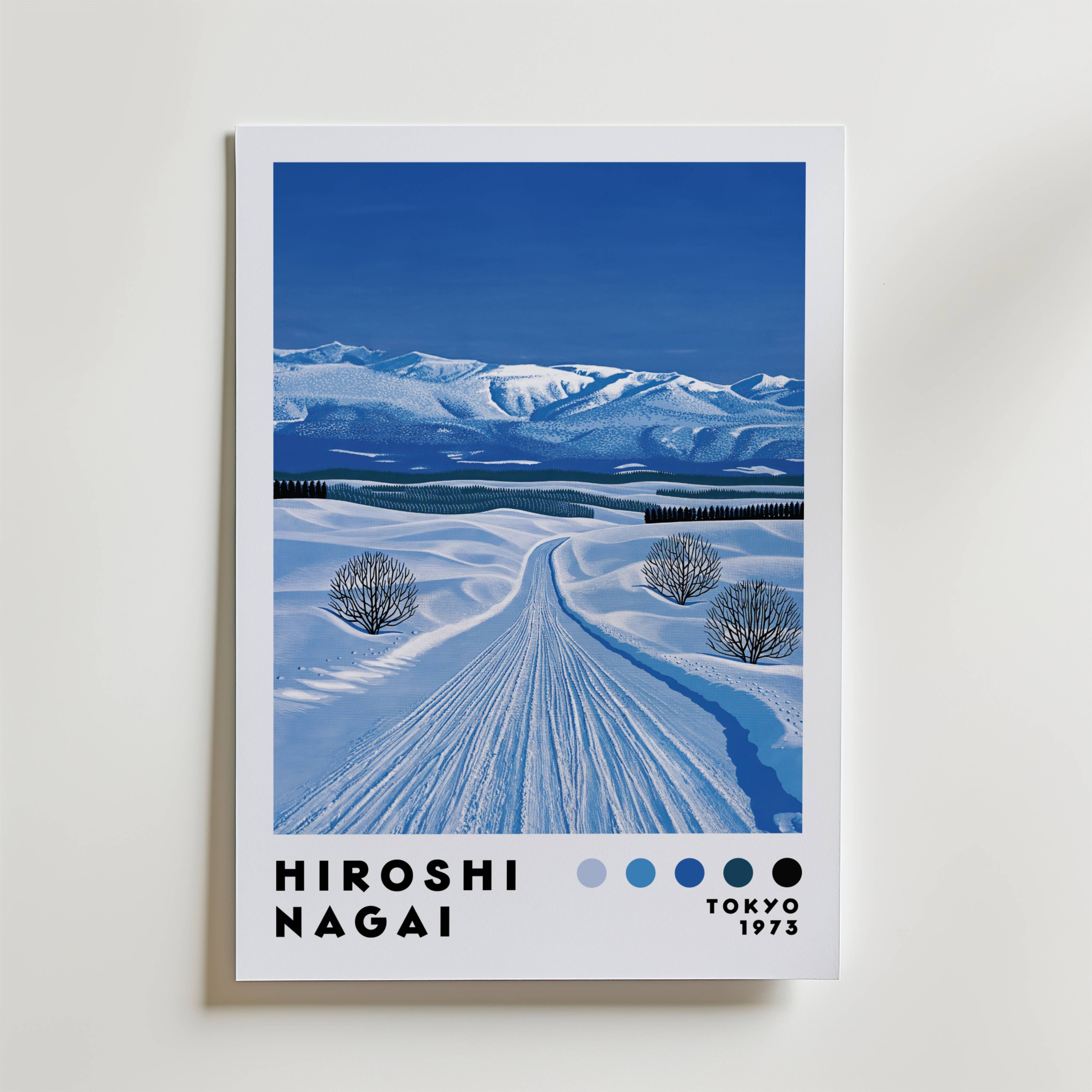 Hiroshi Nagai Winter Horizon Poster - Fine Art Poster 40x50 cm Med passepartout