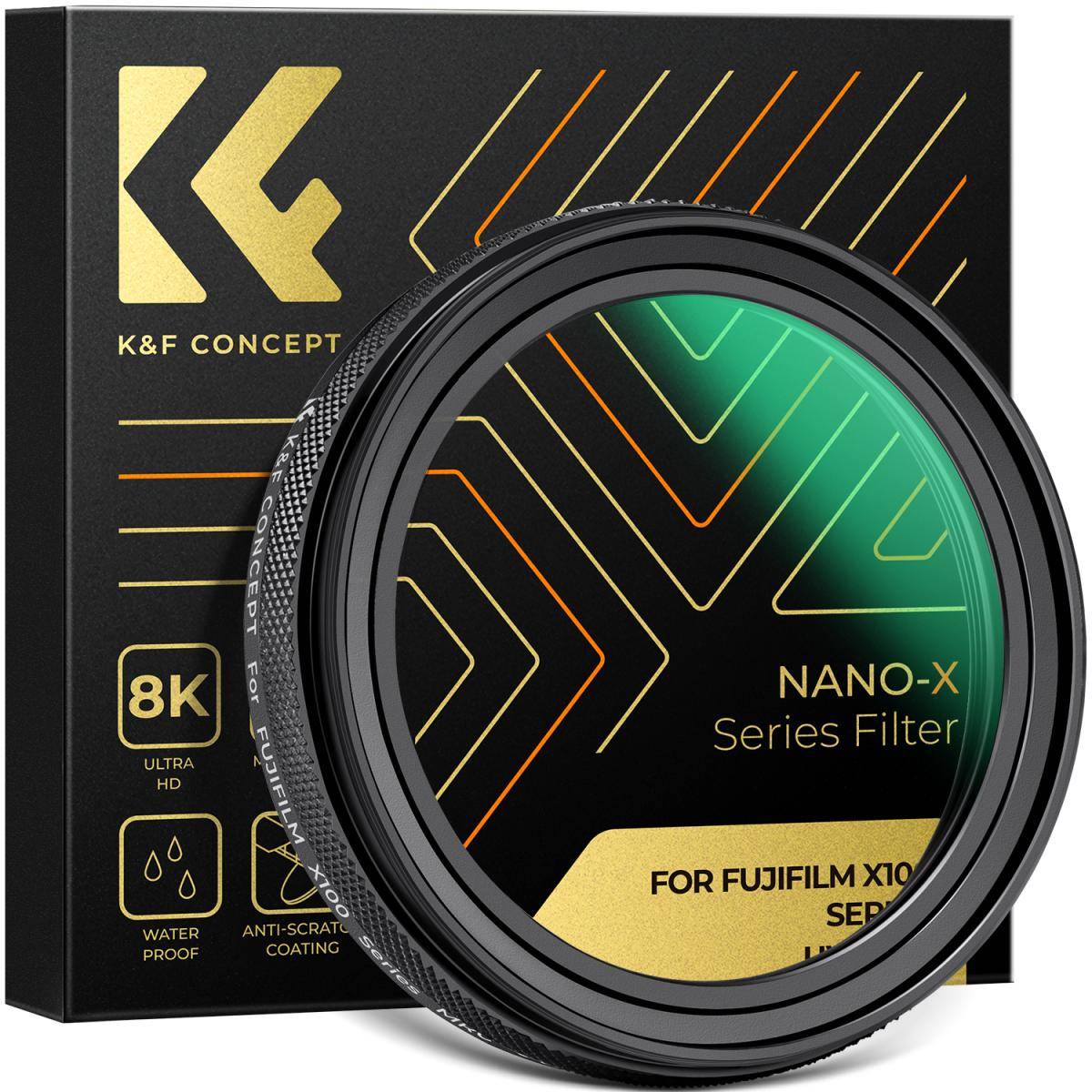 KENTFAITH Fuji X100 Lens MCUV Filter, Multi Coated HD Optical Glass Scratch-resistant Compatible with Fuji X100, X100F, X100S, X100T, X100V, X100VI Nano-Xcel Series (Black)