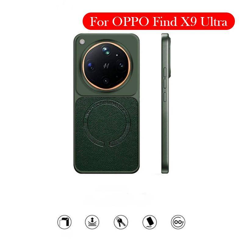 Läderfodral för Oppo Find X9 Ultra Trådlös Laddning Baksidesfodral för OPPO FIND X9 ULTRA