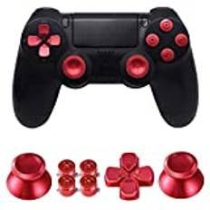 MMOBIEL Metal Bullet-knappar för Playstation 4 PS4, PS4 Slim, PS4 Pro Dualshock 4 aluminium-metall thumbsticks, ersättnings-D-Pad för Playstation 4 handkontroller inkl. svart skruvmejsel