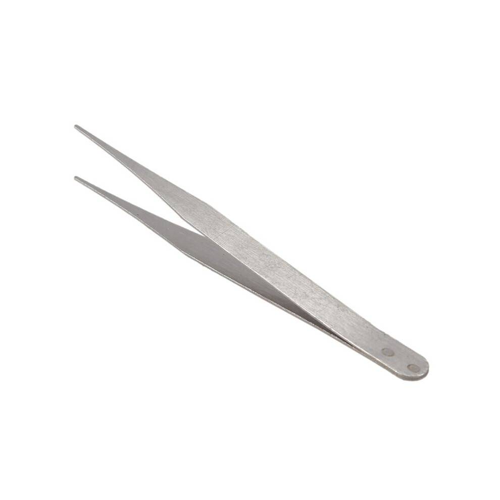 4X Fine Point Silver Ton Spetsiga Raka Pincett 4 1/2 Tum