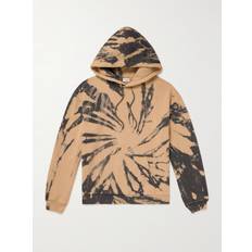 CELINE HOMME - Logo-Print Tie-Dyed Cotton-Jersey Hoodie - Men - Neutrals - XS