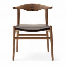 PP Möbler - PP505 Cow Horn Chair - Brun lädersits - Körsbär oljad - Matstolar - Hans J. Wegner - Träfärgad - Trä