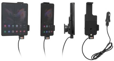 Brodit Aktiv hållare med USB-kabel och cigg-adapter, Samsung Galaxy Z Fold3 5G