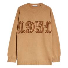 Max Mara, Strik, Dame, Brun, S, Uld, Kamel Fido 1951 Stilfuld Taske