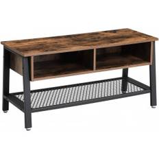 Tv-bänk industriellstil, 100 x 40 x 50 cm, 2 fack med näthylla