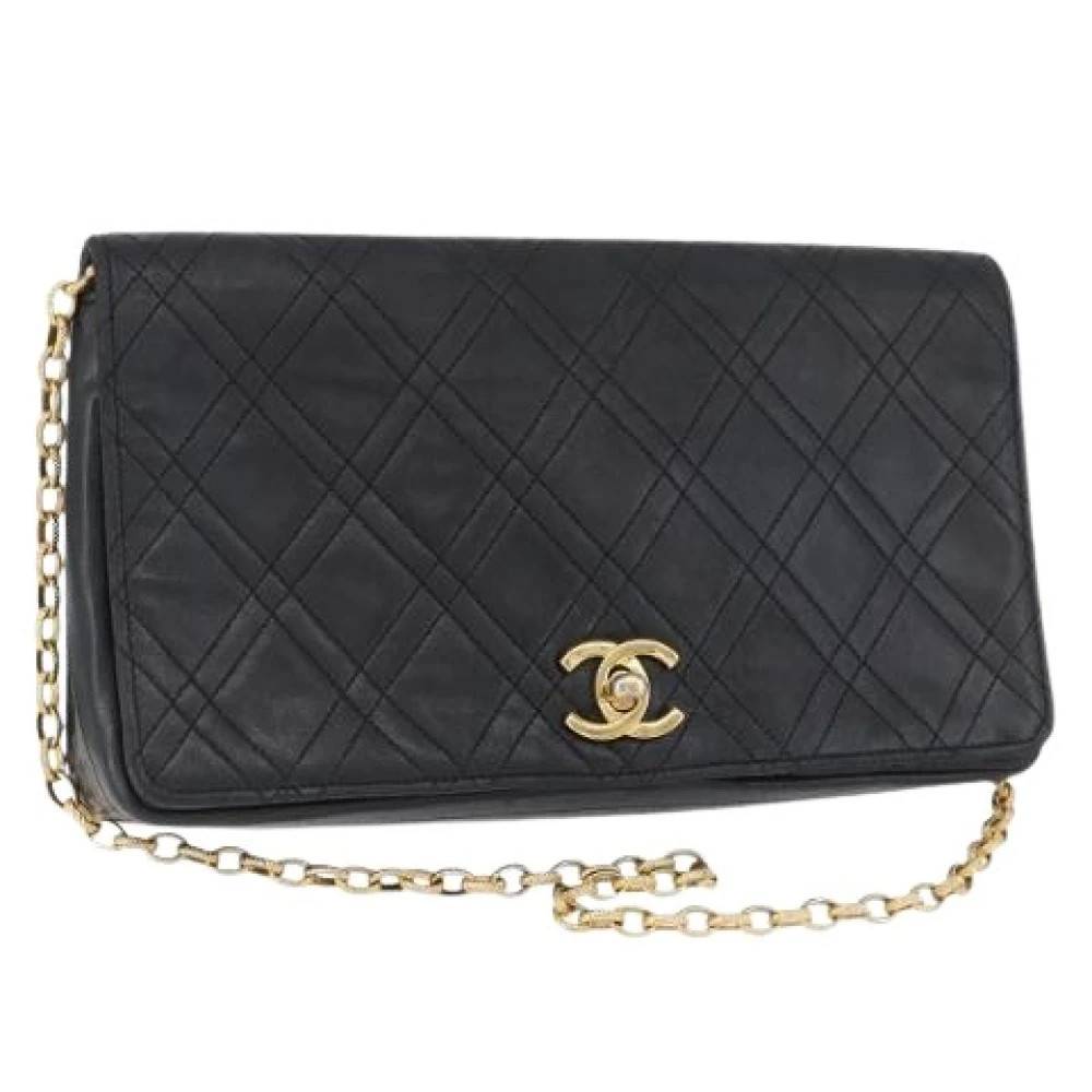 Chanel Vintage Pre-owned Vintage Lambskin Skuldertaske - Vintage - Dame - Sort - ONE SIZE - Uld