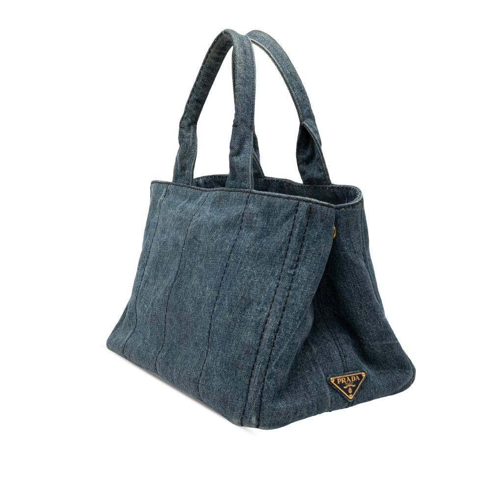 Prada Vintage Prada Canapa Tote L 22cm x W 34cm x D 21cm - Totebags Denim hos Magasin.