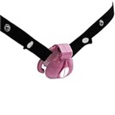 Pussy Design Chastity Cage for män Sissy Cosplay Transvestit Cock Cage-enheter med 4 storlekar penisringar Gay Rosa sexleksaker(S-Cage-4-Rings-Belt)