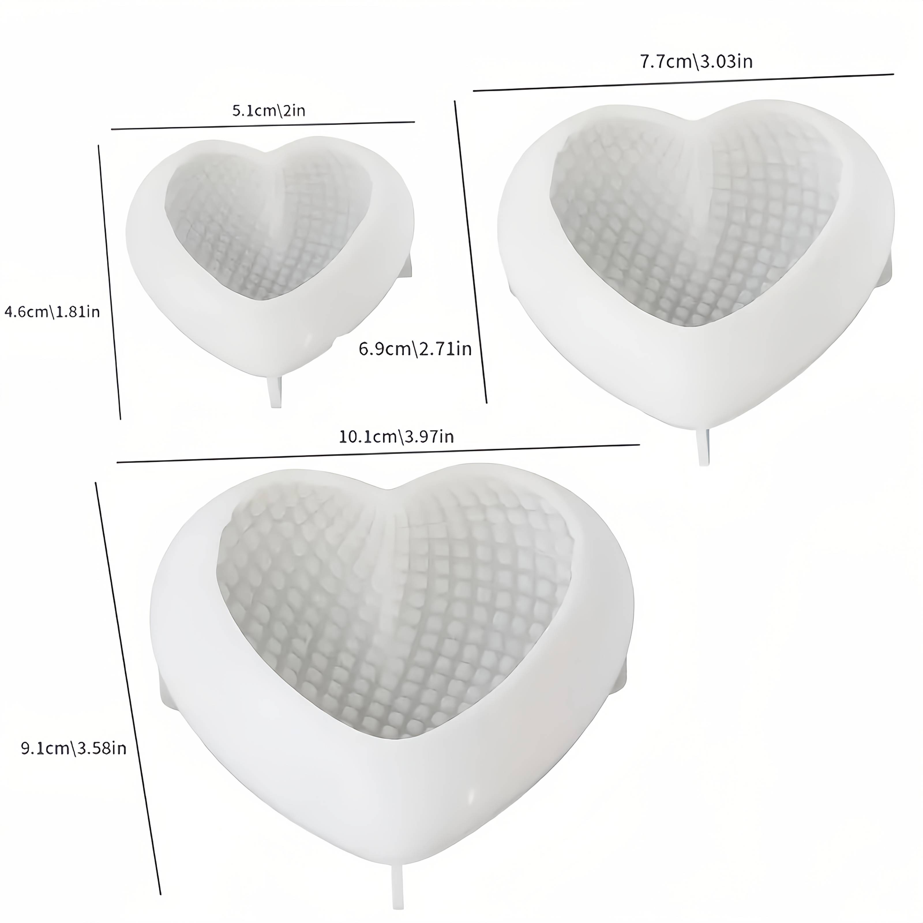 3pcs S/m/l Plaster Weaving Love Silicone Mold, Diy Gypsum Concrete Love Candle Mold Silicone Resin Mold