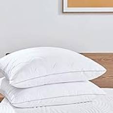 Sweetnight Kudde 80 x 80 kuddar, uppsättning om 2, mjuk och stödjande, magsovkudde, dubbelduk, quiltad tvättbar, 1 300 g polyesterfiberfyllningar med dragkedja, vegansk vit (dubbelpack 80 x 80 cm)