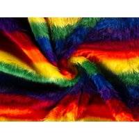 Rainbow Faux Fur Fabric Multicoloured