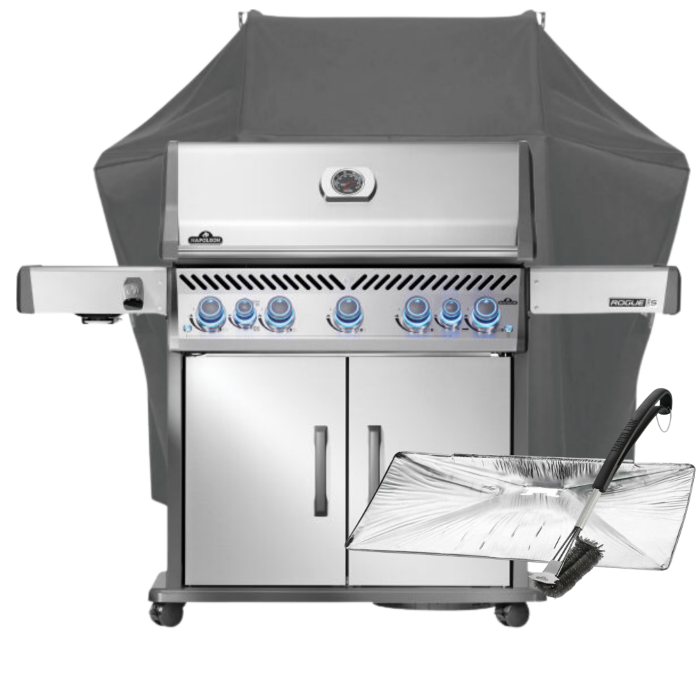 Napoleon Gasgrill Rogue PRO-S 625 Edelstahl - mit SIZZLE ZONE & Heckbrenner inkl. Abdeckhaube