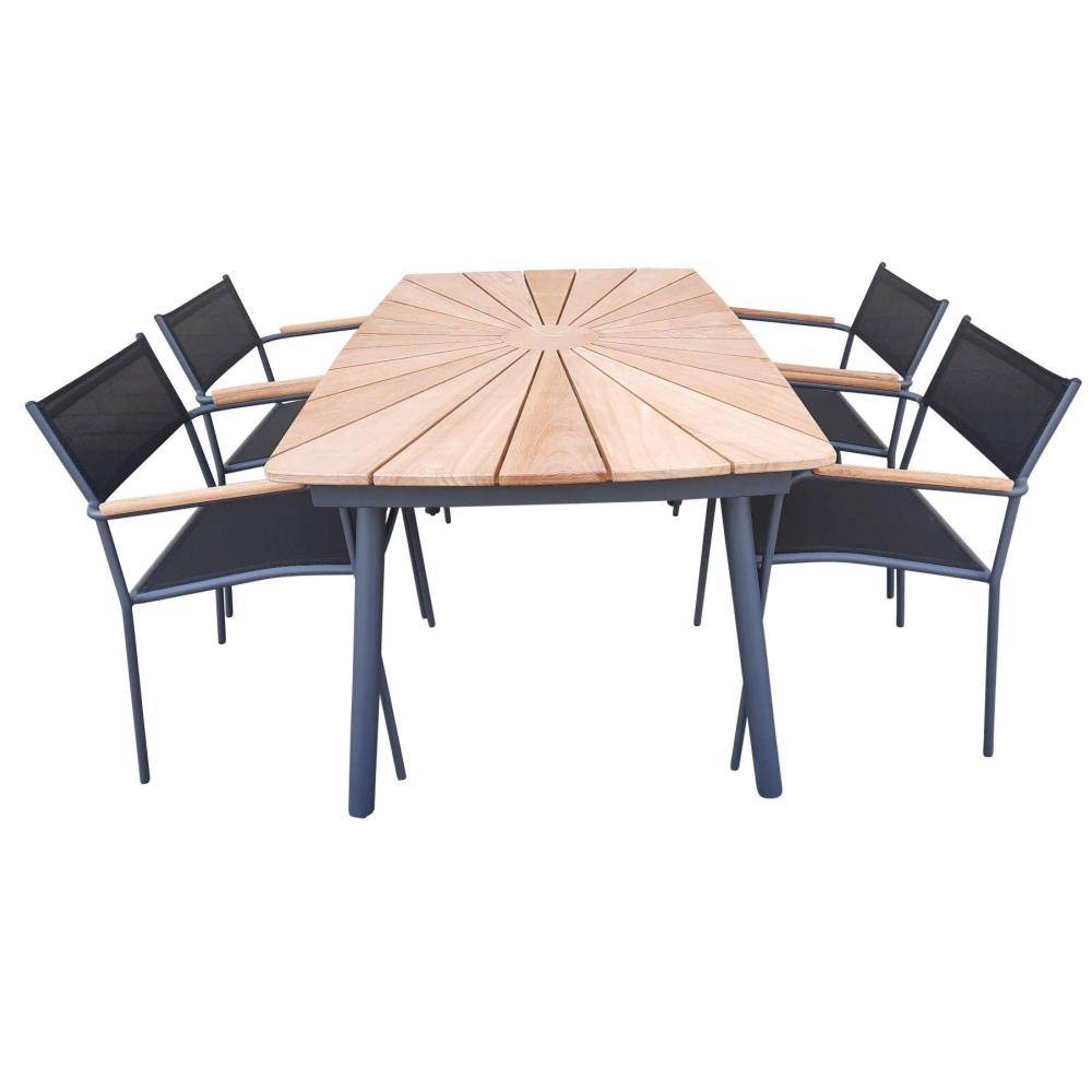Romeva havemøbelsæt 90x160cm til 4 personer - vælg stole og bordbens farve