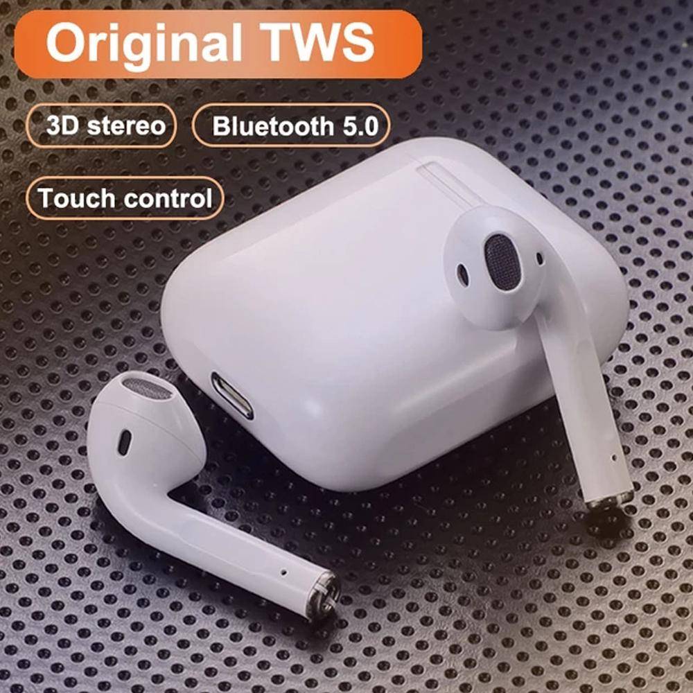 YurKem TWS Stereo Wireless 5.0 Bluetooth Earphone In-Ear Mini Earbuds Gaming Sport Headset Med Laddningsbox Mic För IOS Android Smartphones svart