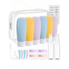 20pcs Travel Bottles Set, TSA Approved Leak Proof Toiletries Containers For Shampoo, Conditioner, Lotion, Shower Gel - Refillable Portable Travel Acce - Multicolor - Blue Yellow Purple