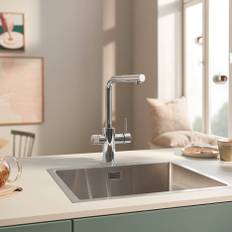 Grohe Blue Pure Minta Einzelarmatur mit Filterfunktion, herausziehbarer L-Auslauf