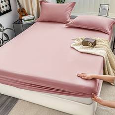 TEMU 1pc Of Comfortable Solid Color Bed Sheet (excluding Pillowcase), Soft And Breathable Bedding Set, Suitable For Bedrooms And Guest Rooms, Machine Washable