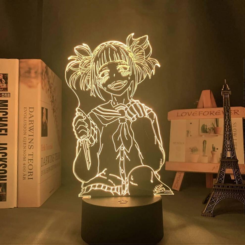 3D nattljus LED Himiko Toga LED nattlampa Anime My Hero Academia lampa för barnrumsdekoration H