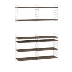 String - Vardagsrum hyllsystem N valnöt/beige - Träfärgad