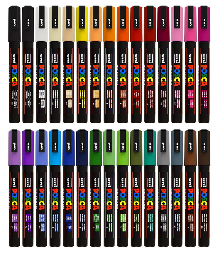 Posca PC-3M 0,9 - 1,3 mm Fuldt Sortiment (1x45).