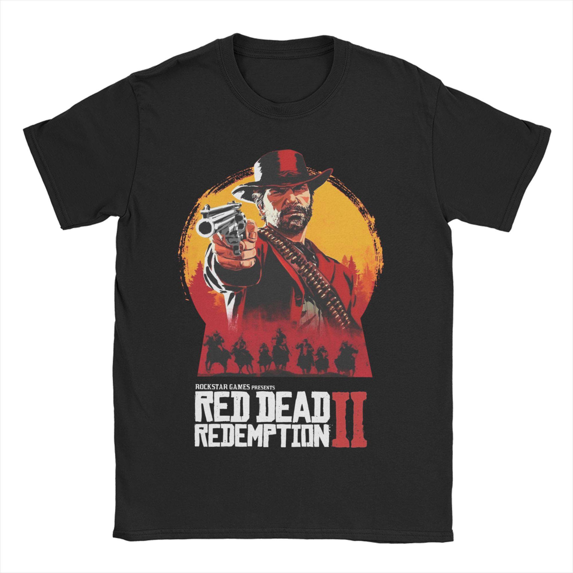Retro Red Dead Redemption 2 Grafisk T-shirt för Män och Kvinnor Casual och Lös 2026 Mode Ren Bomull 100 Tryckt T-shirt cm brown