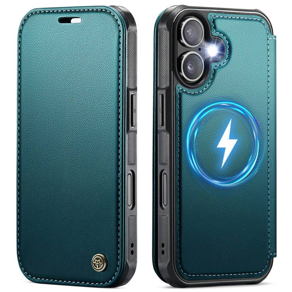 CASEME 053 iPhone 16 Flip Cover MagSafe RFID-blokerende - Turkis