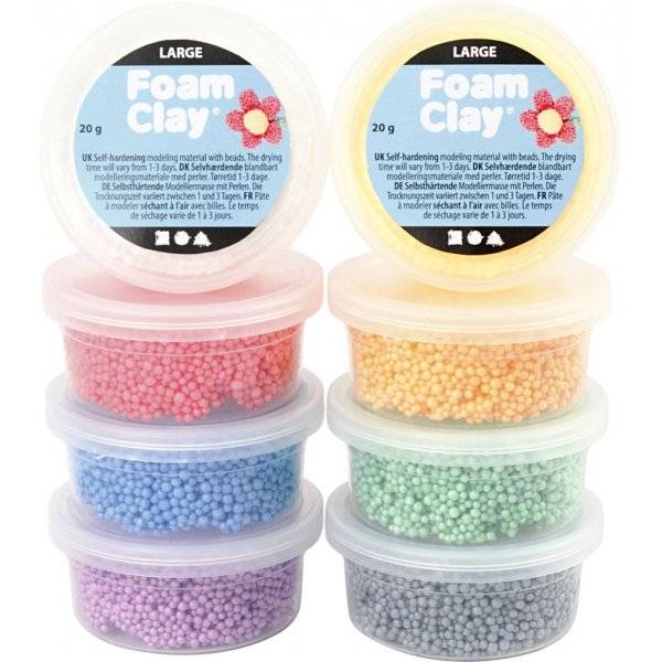 Foam Clay Large mixade färger - 8 x 20 g