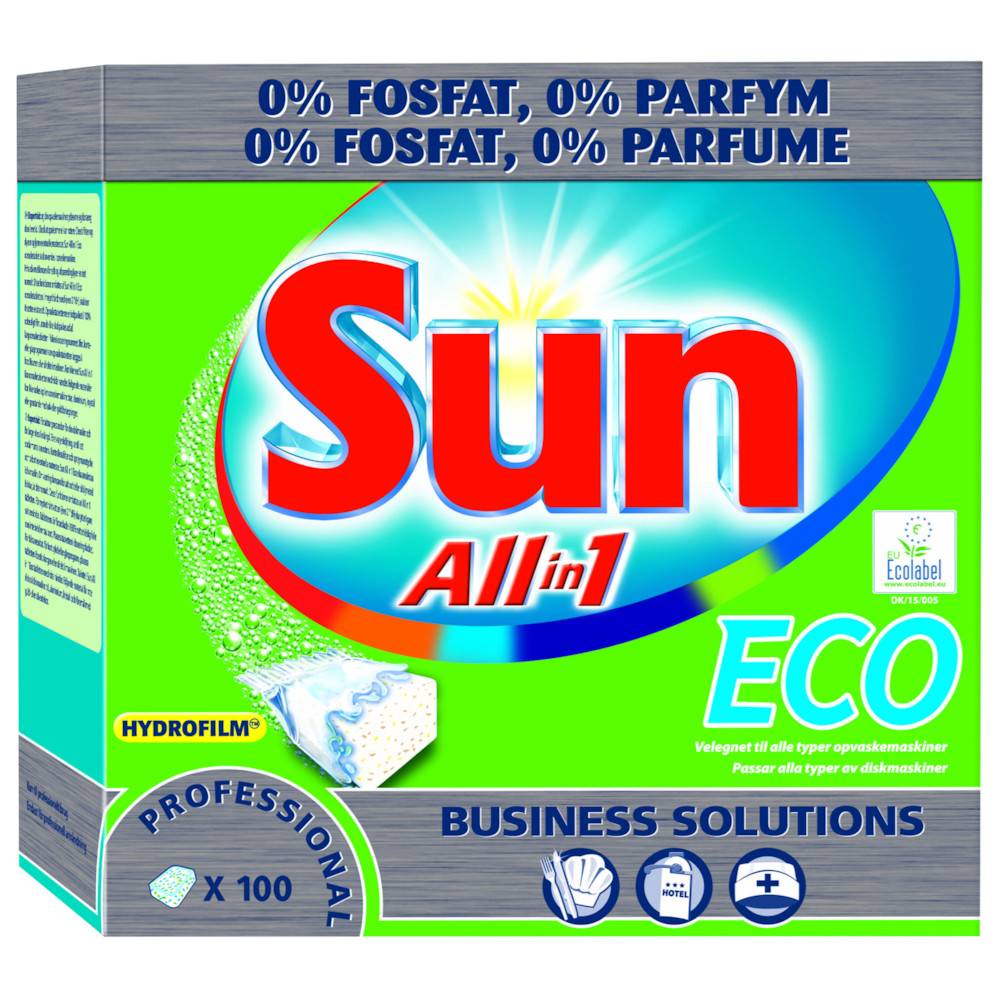 Opvasketabs - Sun Pro All in 1 Eco - Vandopløselig folie - 500 stk.