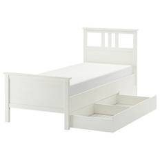 HEMNES sängstomme med 2 sänglådor, vitbets, 90x200 cm