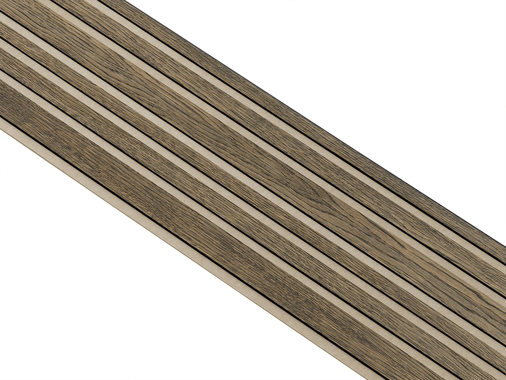 I-Wood Basic Mixed listebredde paneler, i sort kerne, Sort oliering - mål 17 x 300 x 2400 mm.