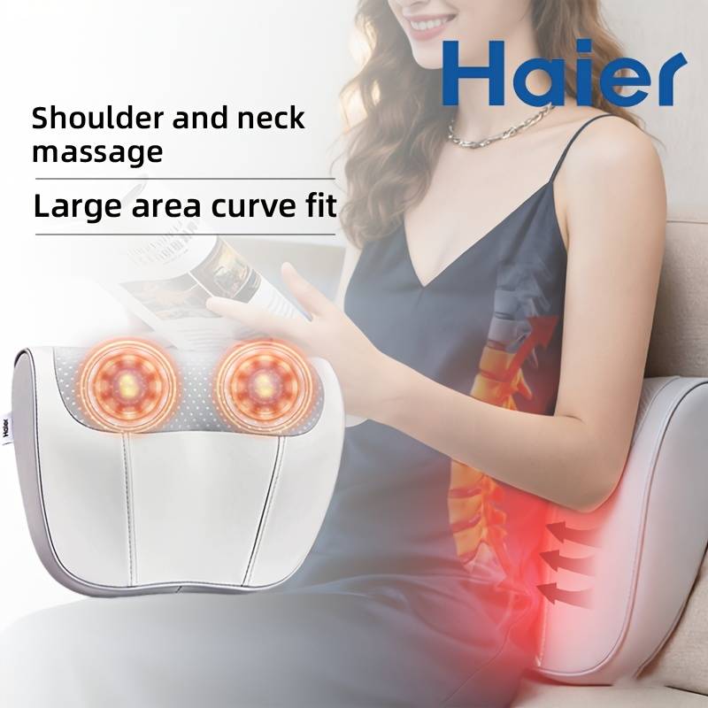 Haier Back Massager With Heat, Neck Shoulder Massager With, 3d Kneading Massage Pillow For Back, Neck, Shoulder, Leg Rechargeable Massagers, Birthday Gifts For Women Men Mom Dad
