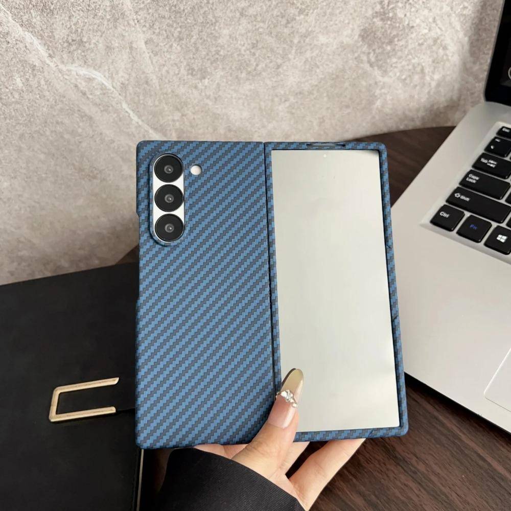Premium Ultratunt Magnetiskt Telefonfodral i Kolfiber för Samsung Galaxy Z Fold 7 6 5 4 3 Helskärmsfilm Anti-Fall Skyddande Fodral