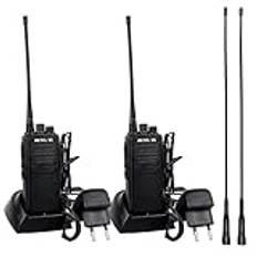 Retevis RT1 Walkie Talkie Long Range, 10 Km Långdistansradio med Headset, Handhållen Radio med 3000mAh 1750Hz, Professionell Walky Talky för Säkerhet, Byggarbetsplats (Svart, 2 St)