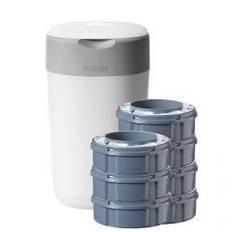 Sangenic Tippee Twist & Click Windeleimer inkl. 7 Kassetten Baumwoll-Weiß