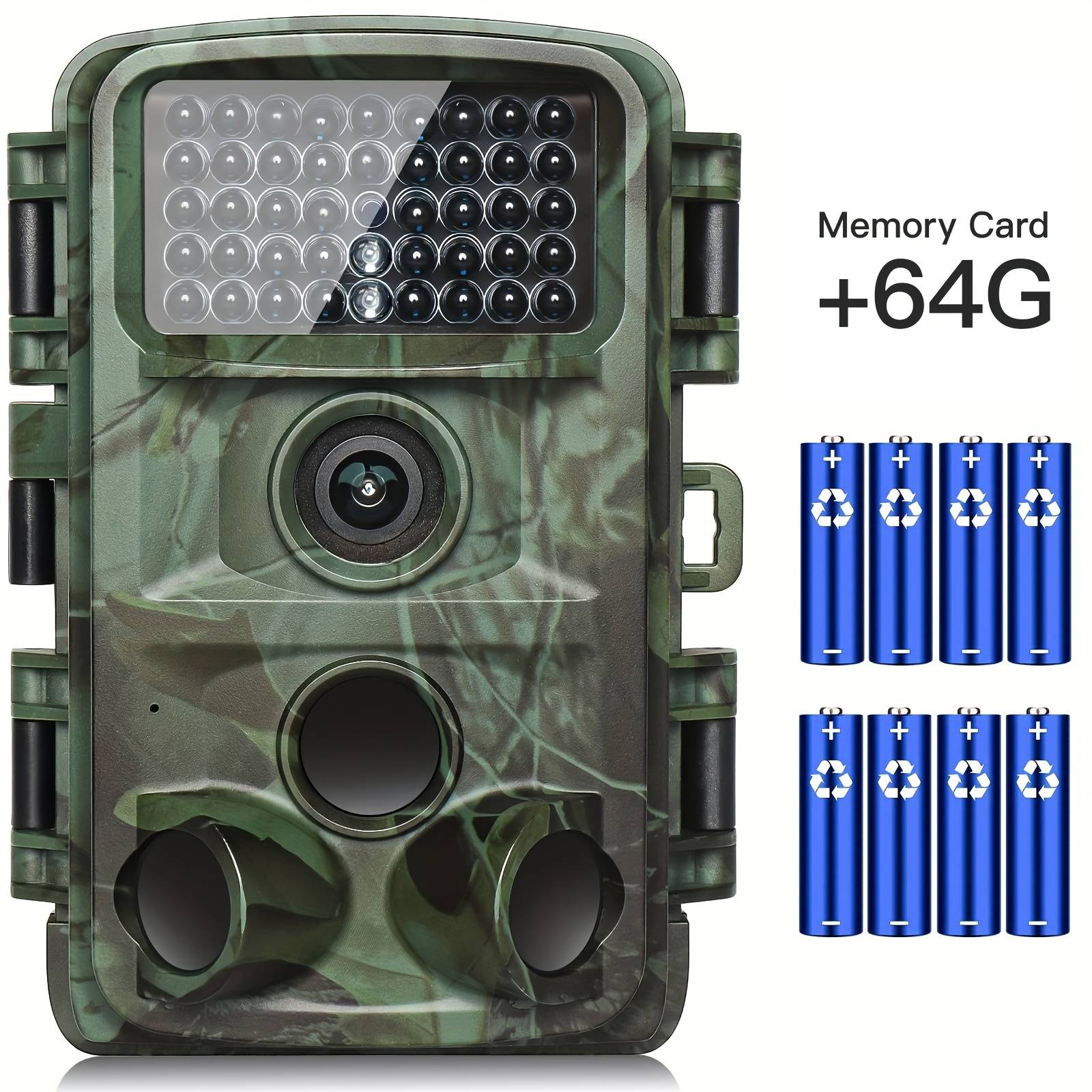 TEMU 4k Trail Camera With Night Vision Hunting Camera With 5.08 Cm Screen For Outdoor Wildlife Monitoring With A 64gb Memory Card