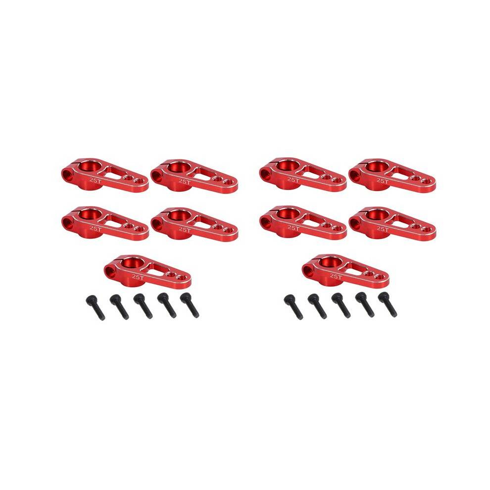 10PCS Aluminum Alloy 31mm 25T Steering Servo Arm Horn for Futaba Sakura D4 1/10 RC Drift Car Crawler Parts,Red