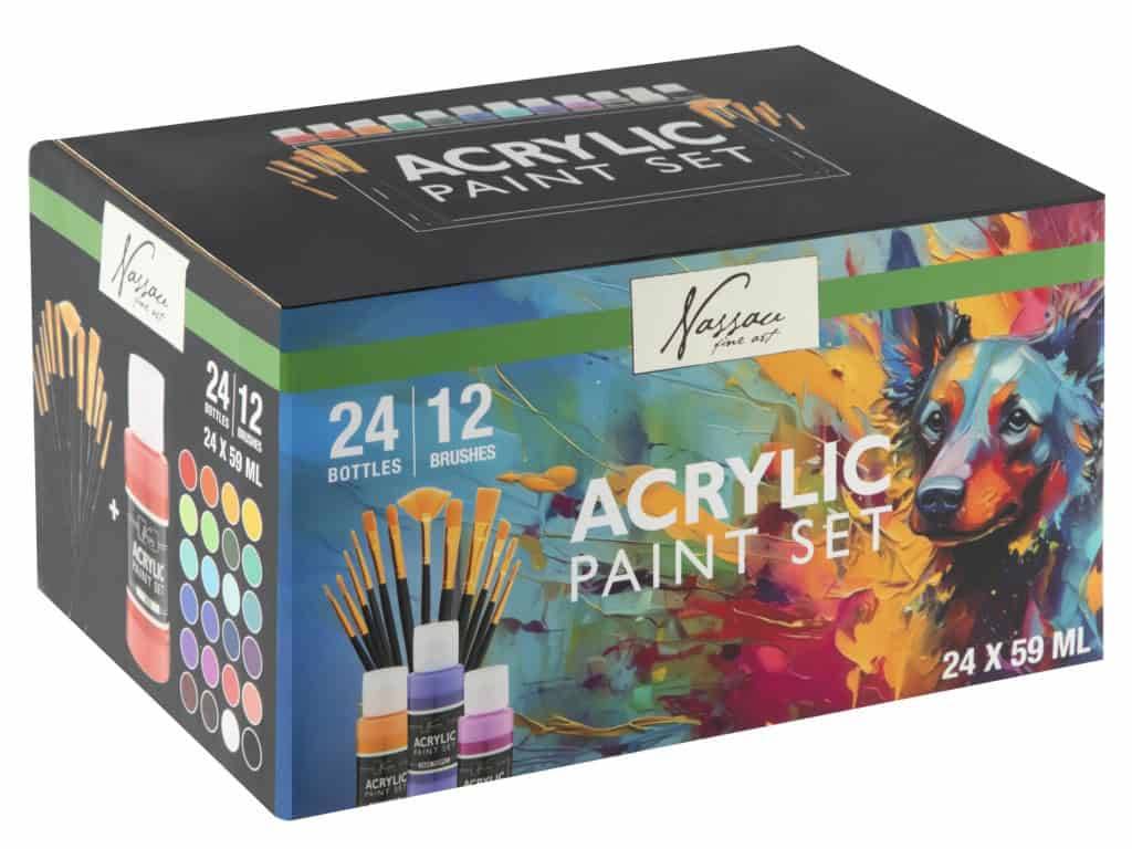 Colour Nassau akrylmålningsset med penslar
