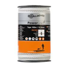 Elband Gallagher PowerLine 12,5mm vitt 100m